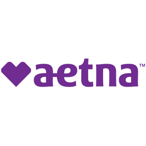 Aetna logo with a purple heart, symbolizing compassion and care.